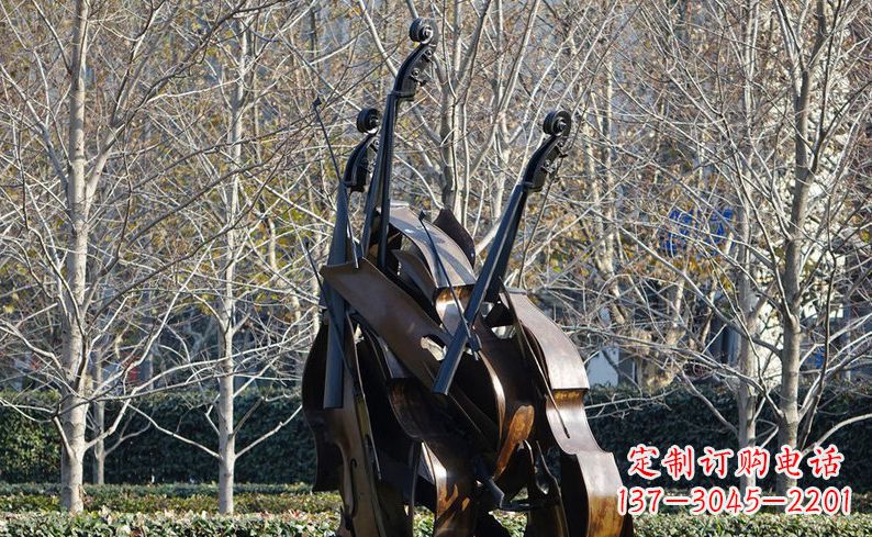 鹤壁不锈钢大提琴雕塑细节丰富的艺术象征