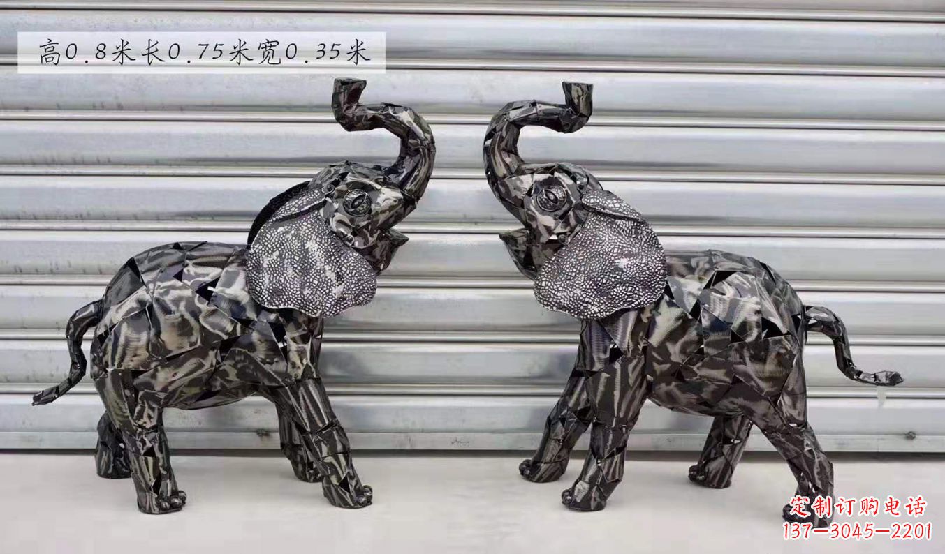 鹤壁不锈钢大象雕塑精美的摆件装饰