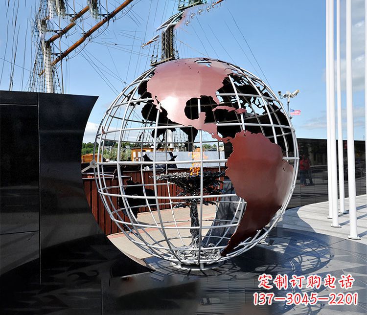 鹤壁不锈钢大型地球仪雕塑精美纳米艺术