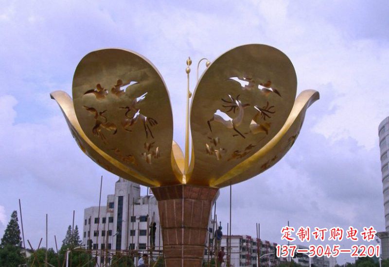 鹤壁大型不锈钢紫荆花雕塑