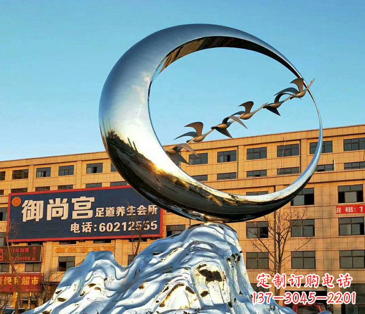 鹤壁不锈钢大雁雕塑精美的艺术之作