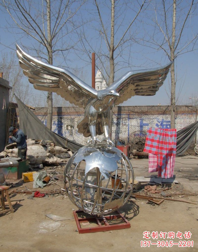 鹤壁老鹰雕塑不锈钢大展鸿图