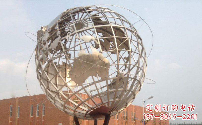 鹤壁不锈钢地球雕塑 (3)