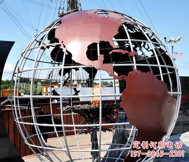 鹤壁不锈钢地球仪雕塑精美的艺术品