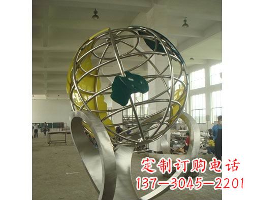 鹤壁不锈钢地球仪雕塑以艺术美化景观
