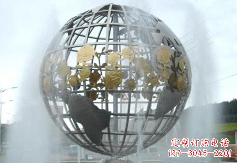 鹤壁不锈钢地球仪喷泉雕塑