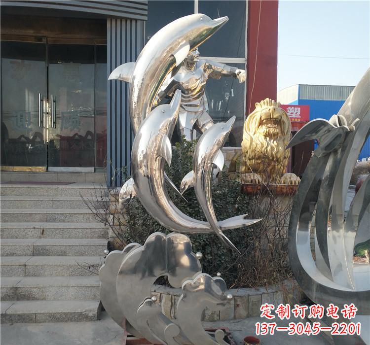 鹤壁不锈钢海豚雕塑——精美外观,传递环保理念