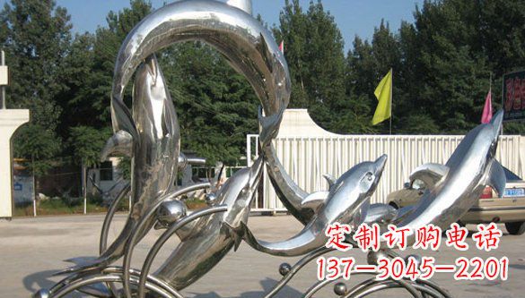 鹤壁不锈钢海豚雕塑精美雕刻展现海洋之美