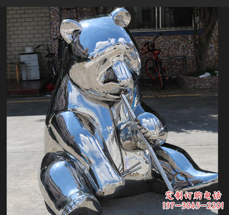 鹤壁不锈钢动物熊雕塑来自自然的美丽