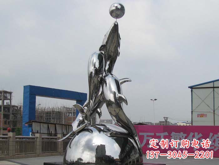 鹤壁海豚雕塑精美细腻的艺术品