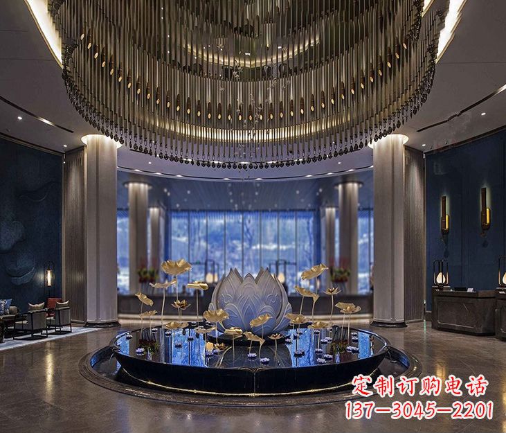 鹤壁不锈钢锻造荷花雕塑精美无比