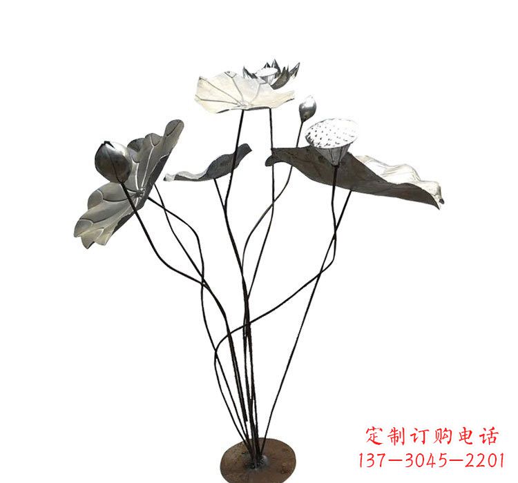 鹤壁不锈钢锻造莲花雕塑精美外形,长久耐用