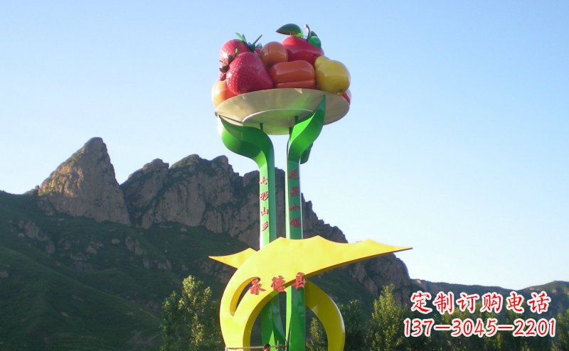 鹤壁不锈钢制作的苹果雕塑