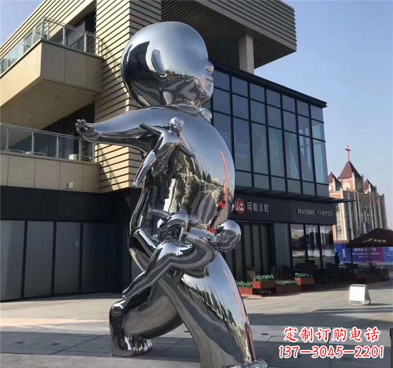 鹤壁不锈钢儿童雕塑精致的艺术之作
