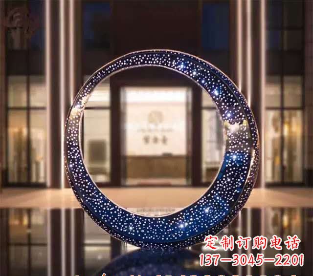 鹤壁不锈钢发光月亮雕塑