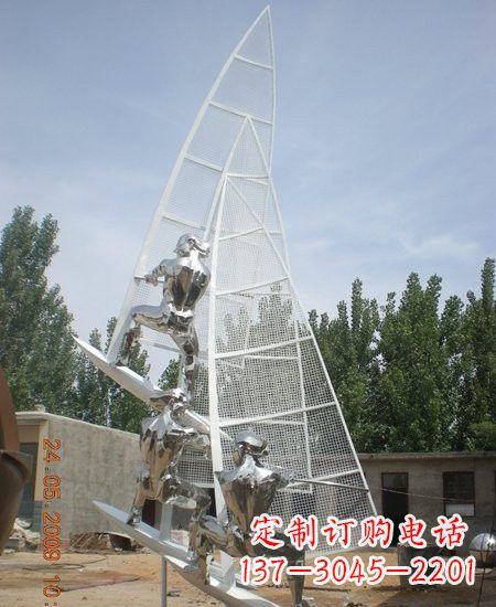 鹤壁不锈钢帆船雕塑