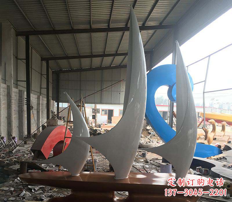 鹤壁不锈钢帆船景观雕塑 (2)
