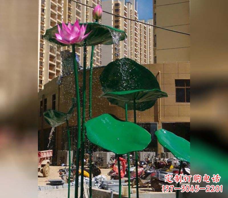 鹤壁不锈钢仿真荷花雕塑