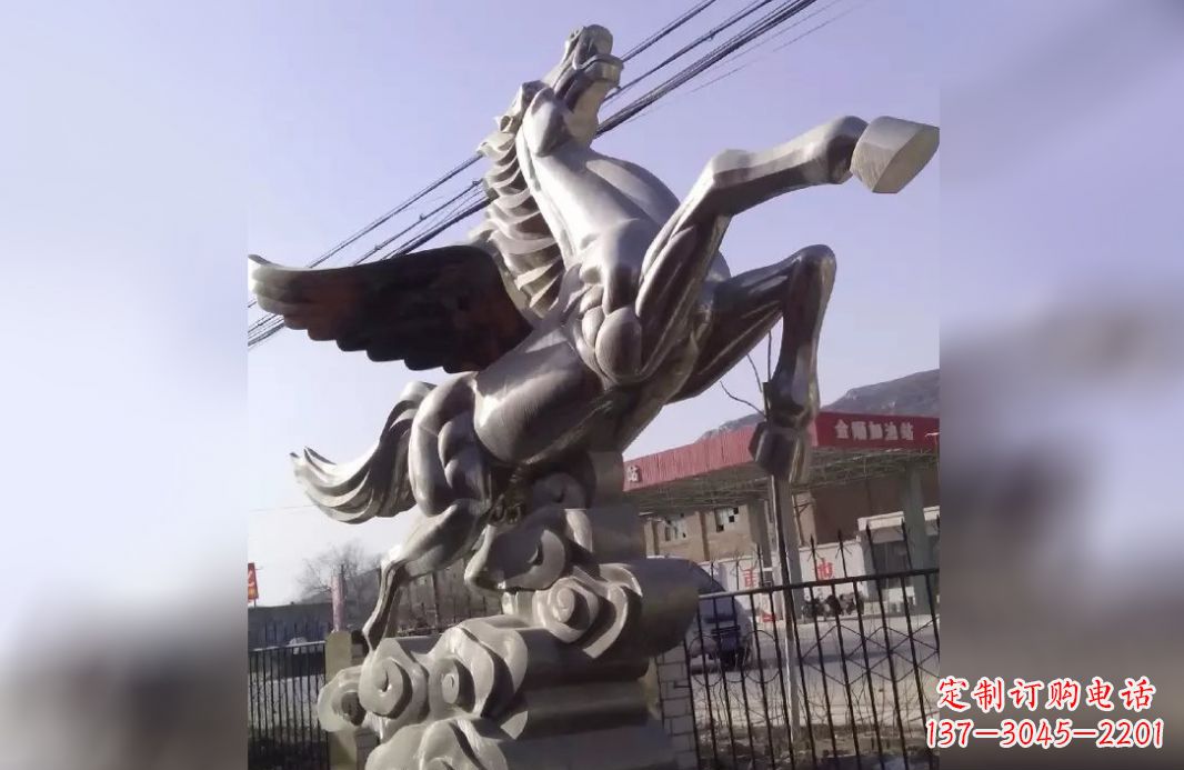 鹤壁不锈钢飞马雕塑精致美观的艺术作品