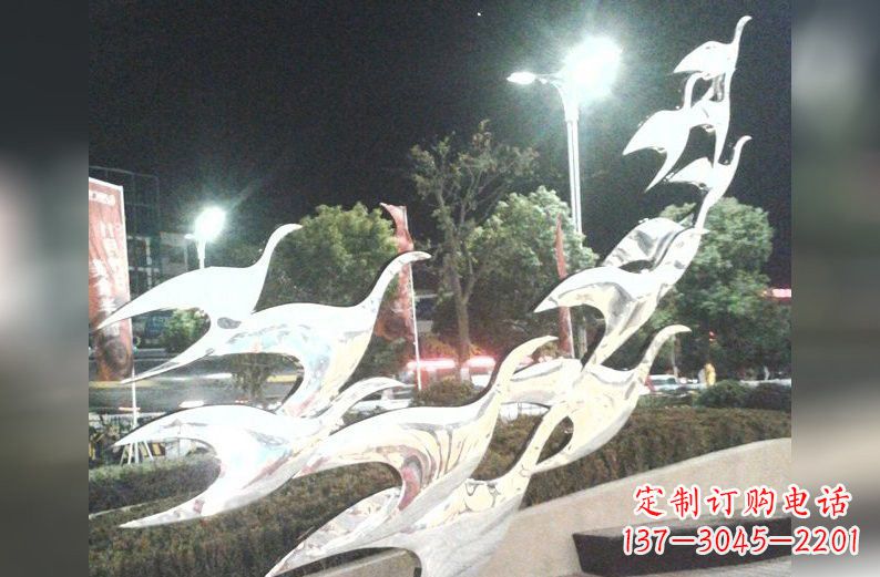 鹤壁不锈钢大雁雕塑一种高雅的艺术美学