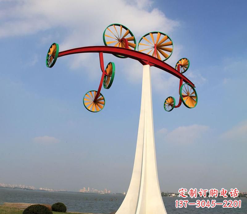 鹤壁不锈钢风车烤漆雕塑