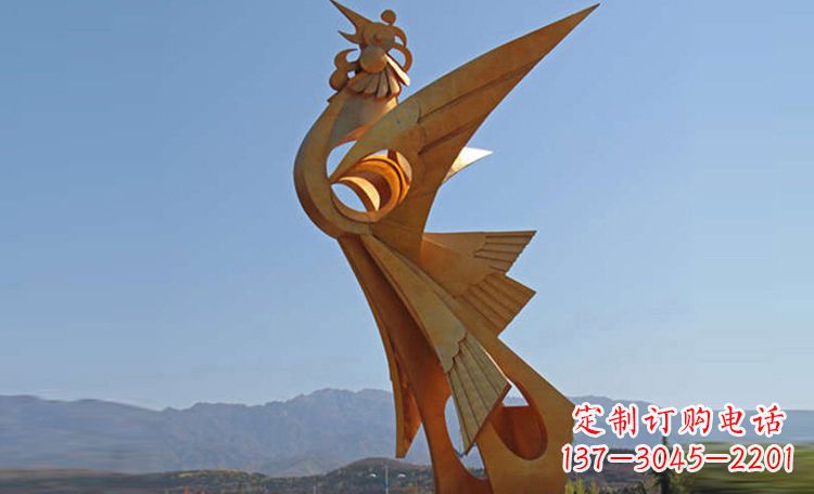 鹤壁不锈钢凤凰雕塑,给环境增添灵动之美