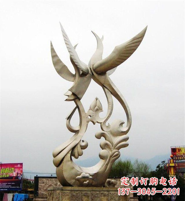 鹤壁不锈钢凤凰雕塑传承古代美学