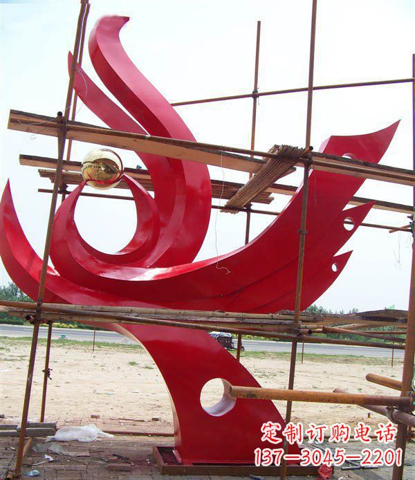 鹤壁不锈钢凤凰明珠广场景观雕塑