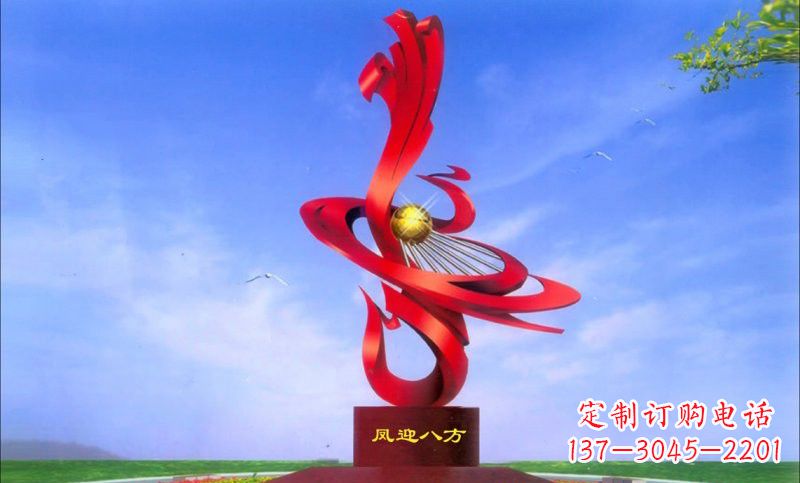 鹤壁美轮美奂的不锈钢凤凰雕塑