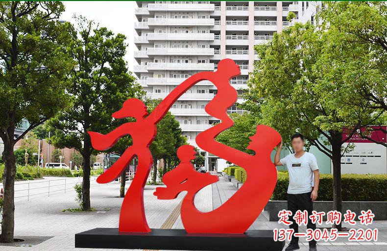 鹤壁不锈钢福字雕塑传递美好祝福