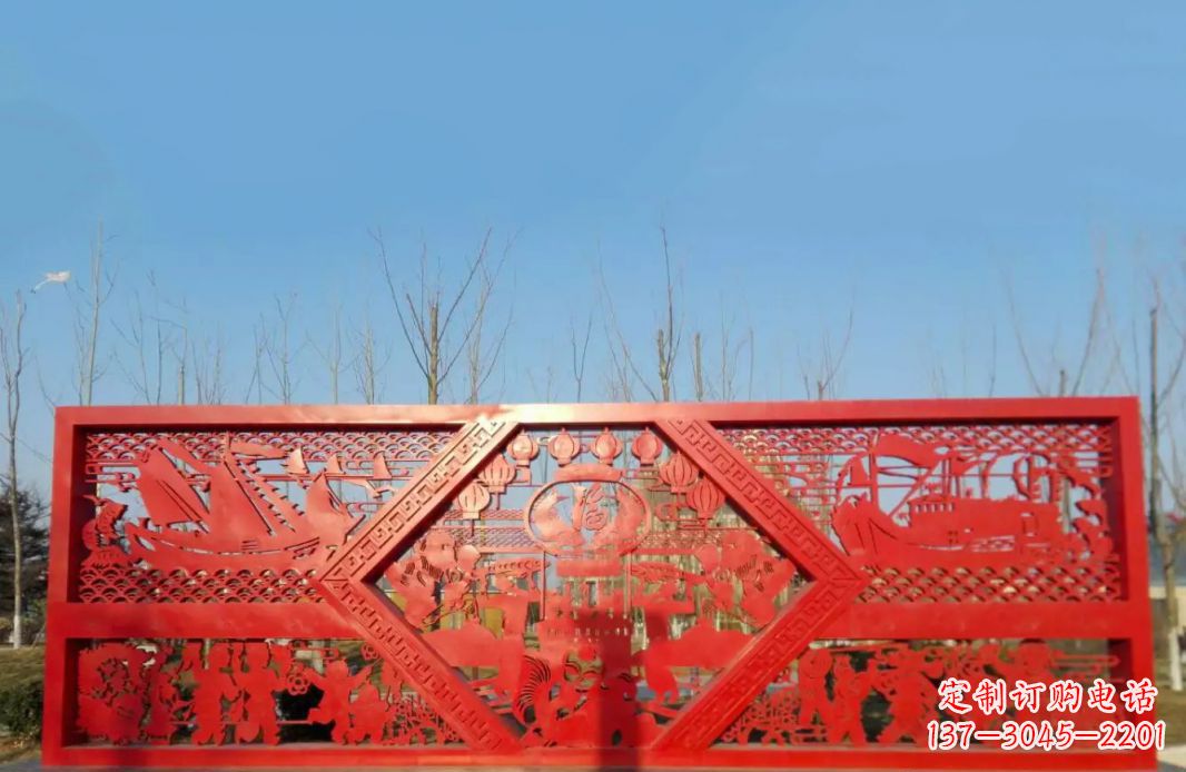 鹤壁不锈钢福字雕塑——点亮广场景观