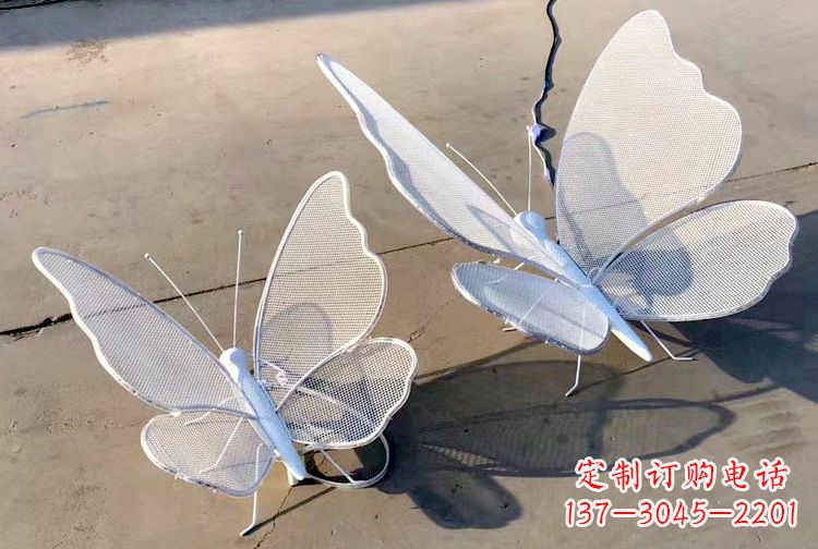 鹤壁不锈钢钢丝网格蝴蝶雕塑——灯光下的灵动之美