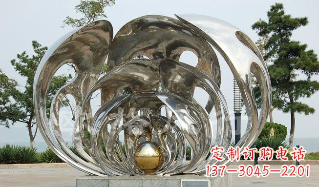 鹤壁不锈钢贝壳珍珠雕塑艺术的融合