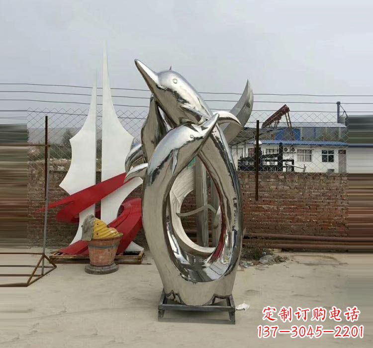 鹤壁不锈钢海豚雕塑——象征着动物自由的象征