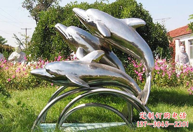 鹤壁不锈钢海豚雕塑——点亮公园的精灵