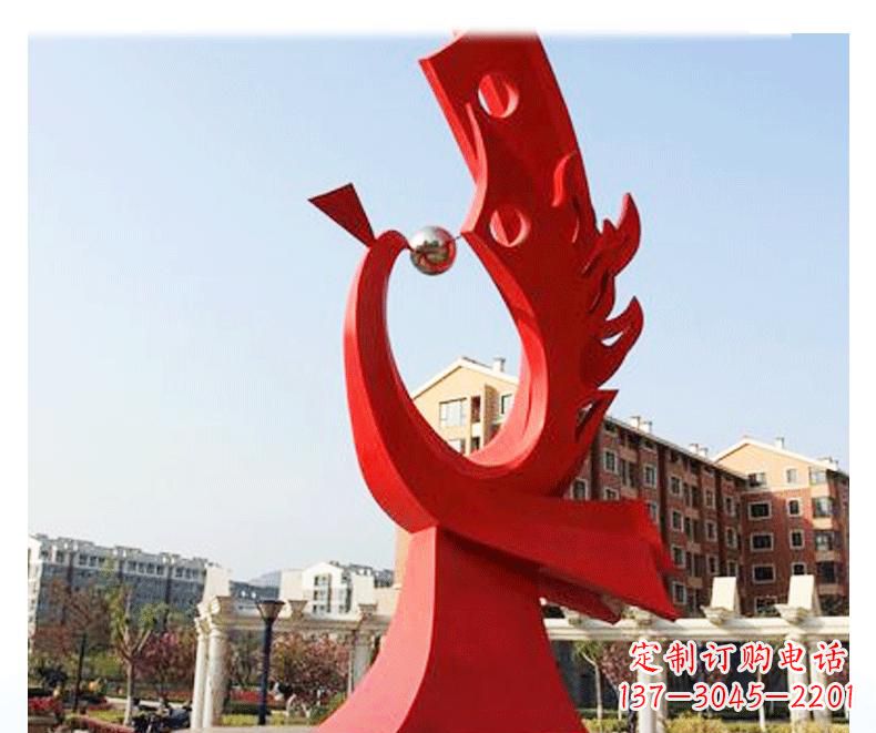 鹤壁不锈钢凤凰雕塑——象征着新生