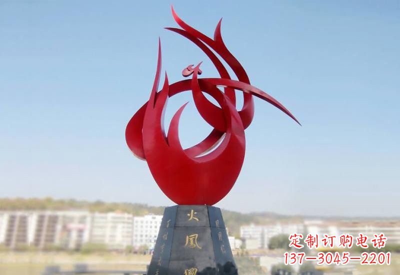 鹤壁凤凰雕塑——点缀不锈钢公园