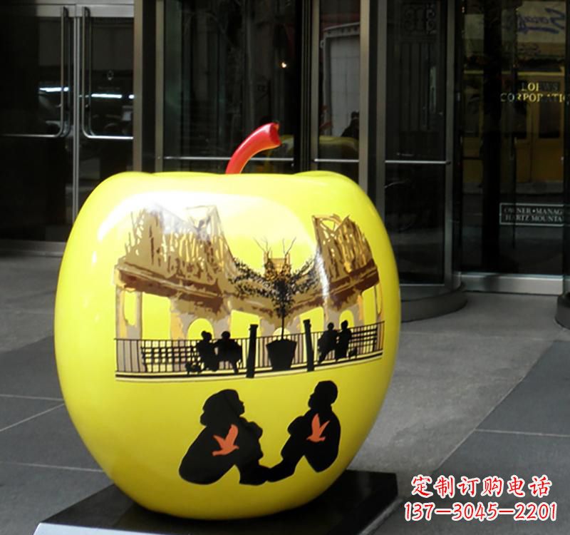 鹤壁不锈钢苹果雕塑——一座精美的公园景观
