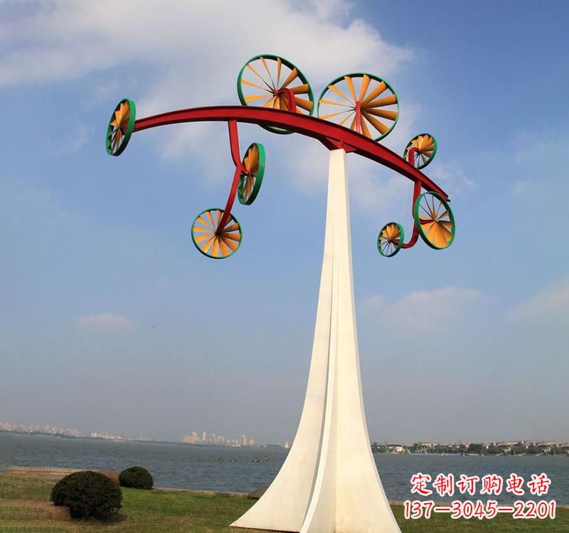 鹤壁不锈钢风车雕塑缔造美丽公园