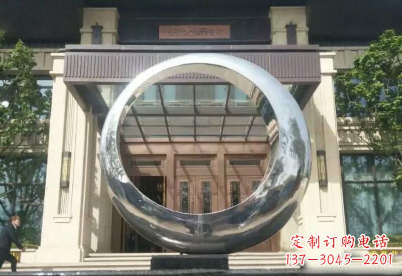 鹤壁不锈钢公园圆环雕塑精致美观的艺术品