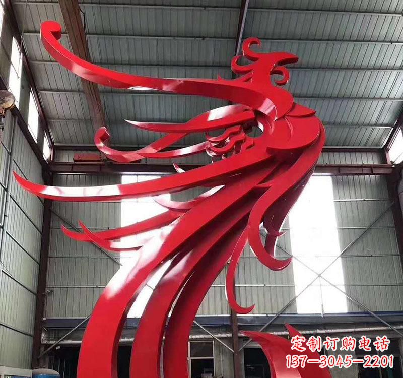 鹤壁不锈钢凤凰雕塑高雅而精致