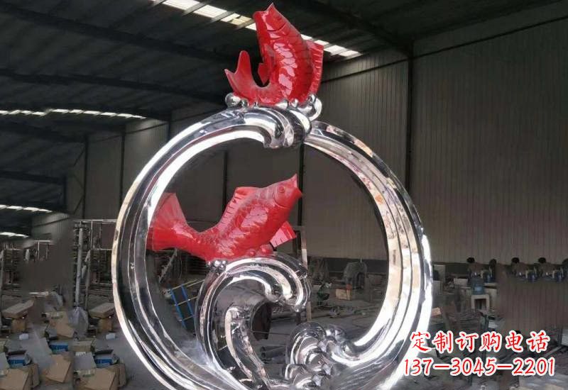 鹤壁不锈钢跃龙门雕塑——浪漫传奇的见证