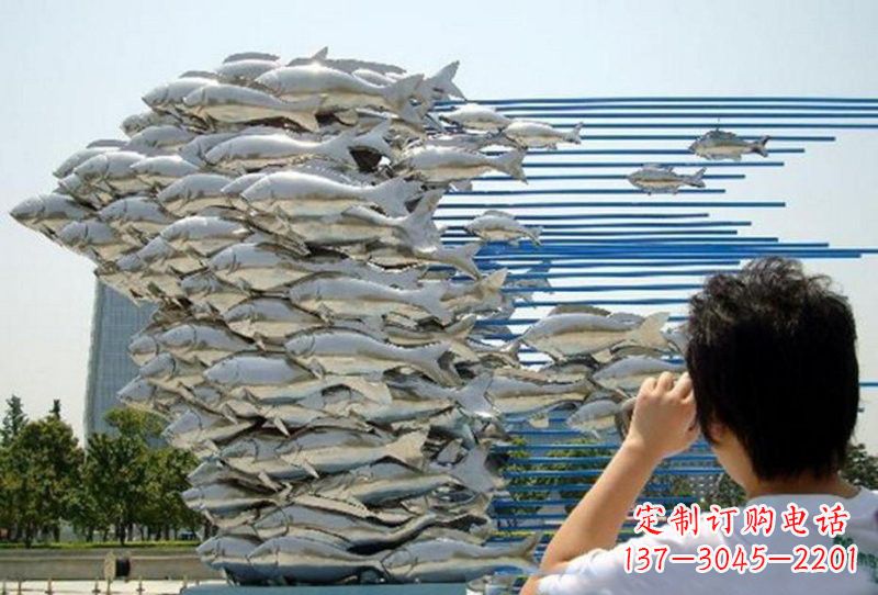 鹤壁不锈钢公园鲤鱼雕塑传承传统文化