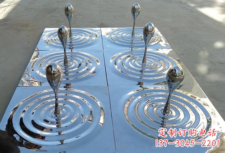 鹤壁不锈钢水滴雕塑激发自然之美
