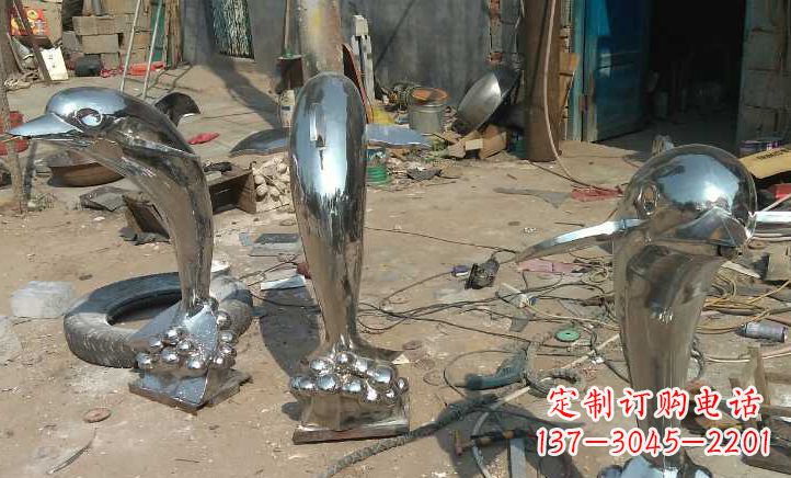 鹤壁不锈钢海豚雕塑——美丽的海洋之灵