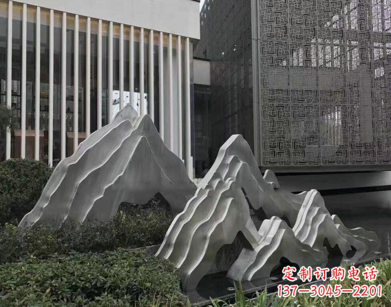 鹤壁不锈钢公园小区精美的假山雕塑