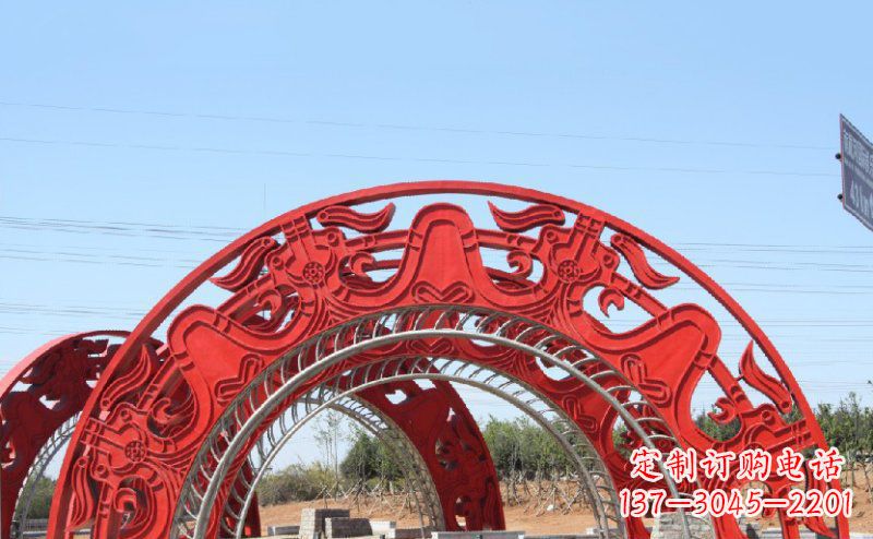鹤壁不锈钢拱门雕塑美丽的艺术精品