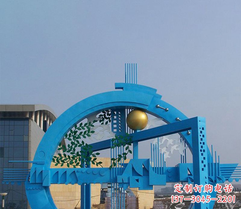 鹤壁不锈钢拱桥雕塑美丽的艺术品