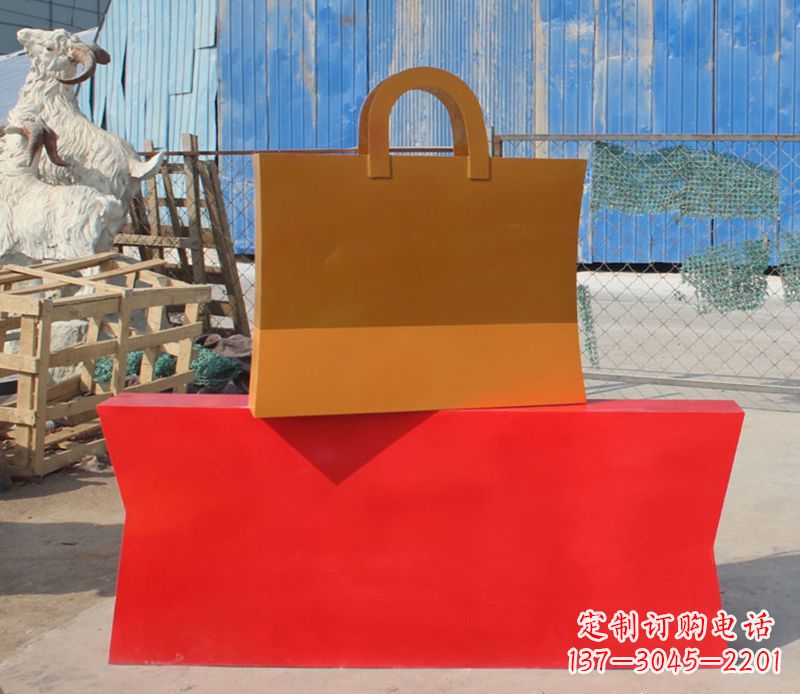 鹤壁精美不锈钢购物袋雕塑