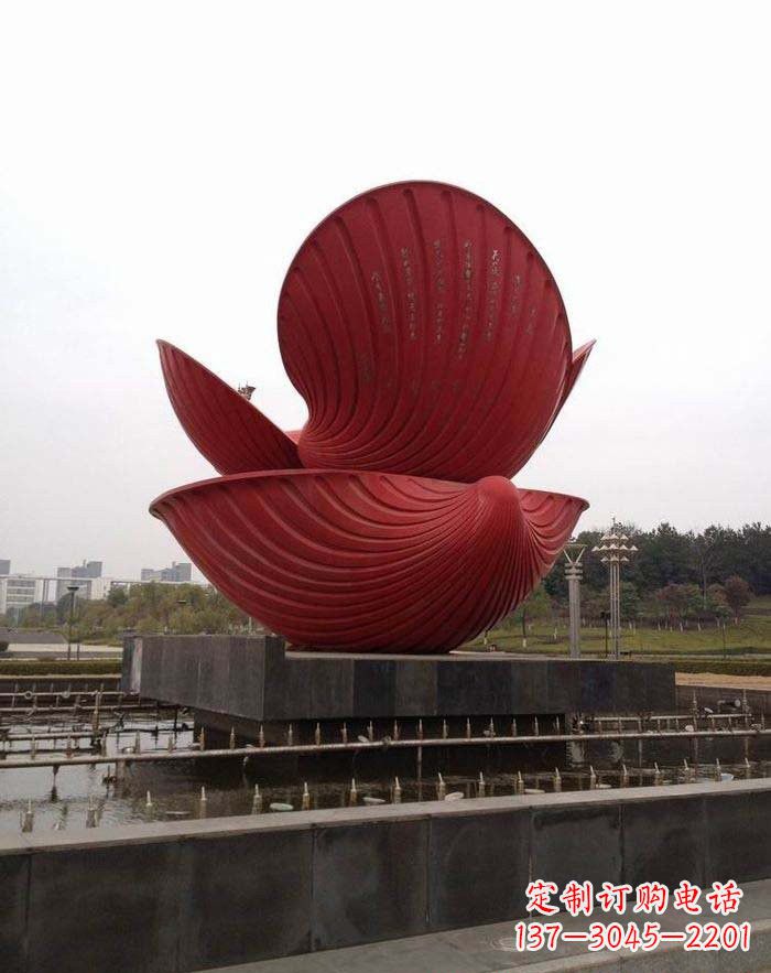 鹤壁不锈钢贝壳喷泉雕塑——海洋之美无限